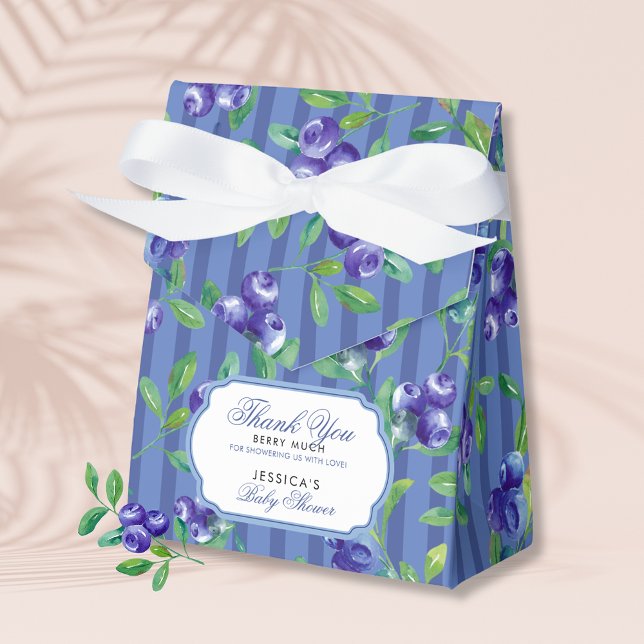 Elegant Blueberries Berry Sweet Baby Shower Favor Boxes (Creator Uploaded)