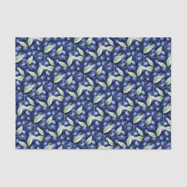 Elegant Blueberries Tissue Paper (Front)
