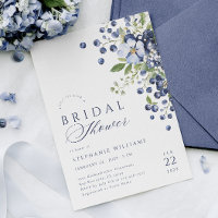 Elegant Blueberry Bridal Shower Invitation