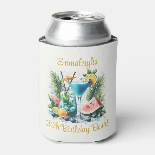 Elegant Blueberry Brunch 30th Birthday Celebration Can Cooler