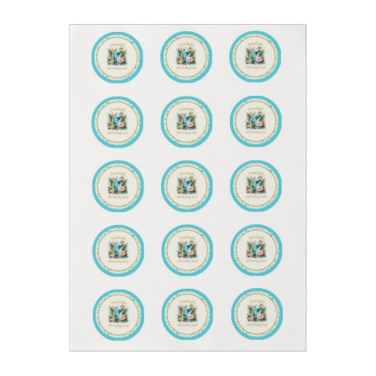 Elegant Blueberry Brunch 30th Birthday Celebration Edible Frosting Rounds (Sheet)