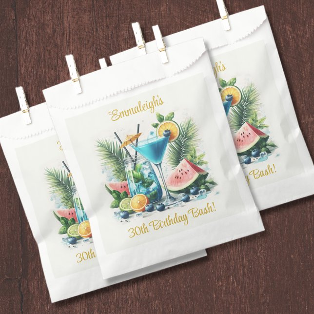 Elegant Blueberry Brunch 30th Birthday Celebration Favor Bag (Creator Uploaded)