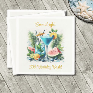 Elegant Blueberry Brunch 30th Birthday Celebration Napkins