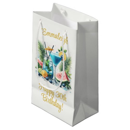 Elegant Blueberry Brunch 30th Birthday Celebration Small Gift Bag