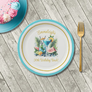 Elegant Blueberry Brunch 30th Birthday Party Paper Plates