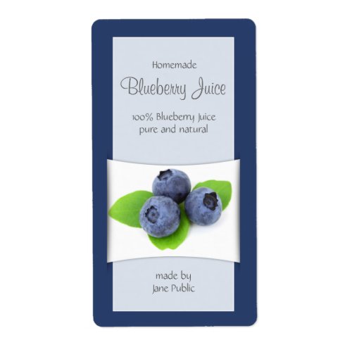 Elegant Blueberry Juice or Jam Label