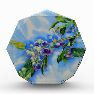 Elegant blueberry watercolor painting acrylic award
