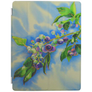 Elegant blueberry watercolor painting iPad smart cover