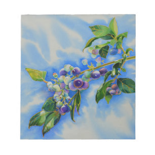 Elegant Blueberry watercolor painting Notepad
