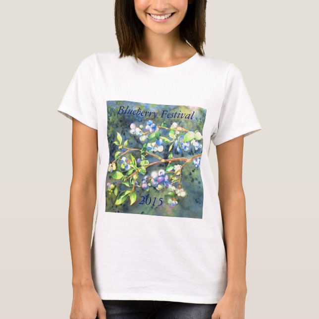 Elegant blueberry watercolor painting T-Shirt (Front)