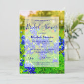 Elegant Bluebonnets Floral Photo Bridal Shower Invitation (Standing Front)