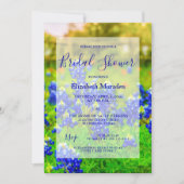 Elegant Bluebonnets Floral Photo Bridal Shower Invitation (Front)