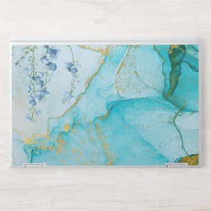 Elegant blur and gold glitter Water Marble HP Laptop Skin