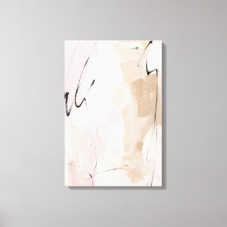 Elegant Blush Abstract with Calligraphic Accents Canvas Print