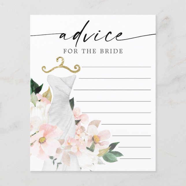 Elegant Blush Advice For The Bride (Front)