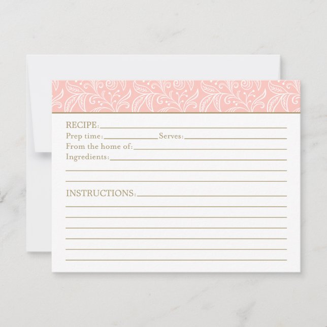 Elegant Blush and Gold Bridal Shower Recipe (Front)