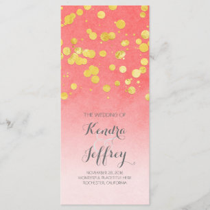 Elegant Blush and Gold Confetti Wedding Programs