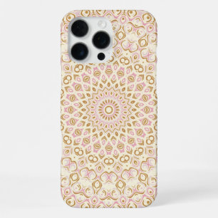 Elegant Blush and Gold Mandala Pattern iPhone 16 Pro Max Case