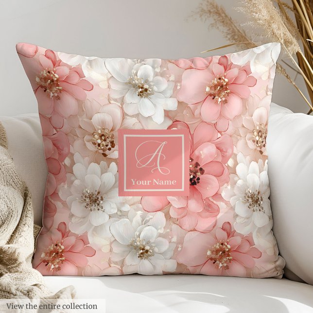 Elegant Blush and Gold Pillow Trendy Wedding Gift (Elegant Blush and Gold Pillow Trendy Wedding Gift)