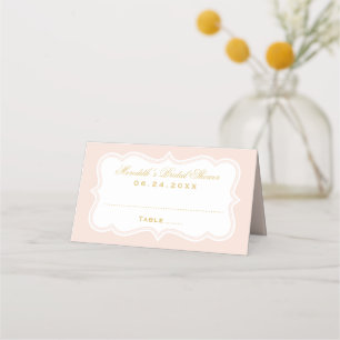 Elegant Blush and Gold Wedding Bridal Shower Place Card