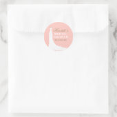 Elegant Blush and Gold Wedding Gown Bridal Shower Classic Round Sticker (Bag)