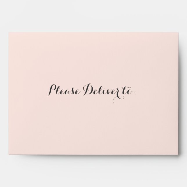Elegant Blush and Gray Please Deliver to Wedding Envelope (Front)