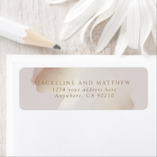 Elegant Blush and Rust Brush Strokes Address Label