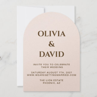 Elegant Blush Arch Wedding Invitation | Champagne 