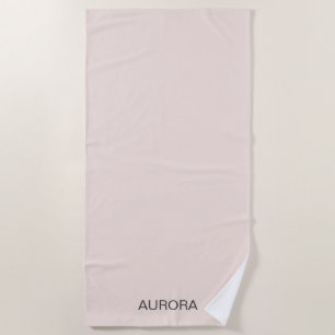Elegant Blush Beige Personalized Name Beach Towel