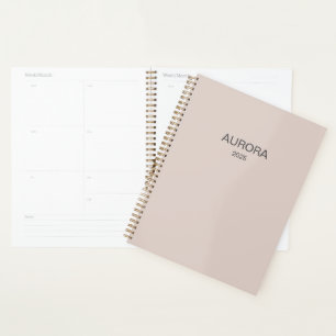 Elegant Blush Beige Personalized Name - Planner