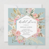 Elegant Blush Bohemian Floral Bridal Shower  (Front)