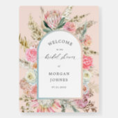 Elegant Blush Bohemian Floral Bridal Shower Poster (Front)