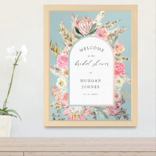 Elegant Blush Bohemian Floral Bridal Shower Poster
