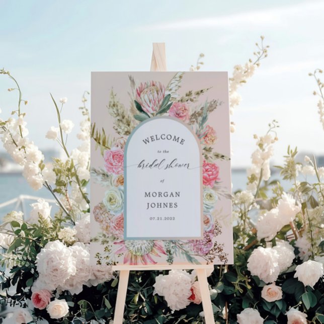 Elegant Blush Bohemian Floral Bridal Shower Poster (Creator Uploaded)