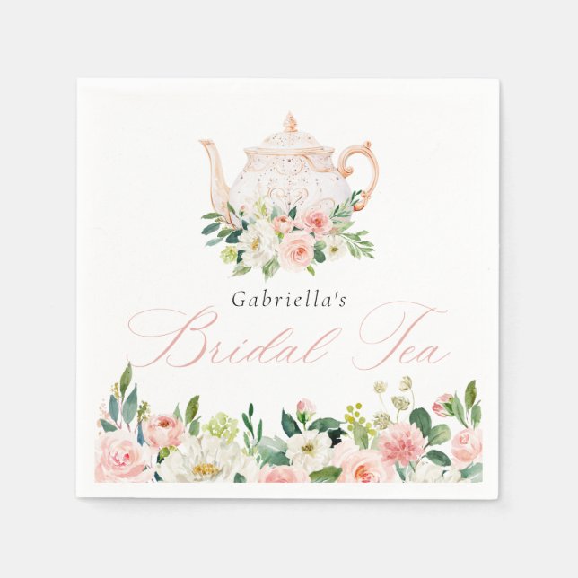 Elegant Blush Bridal Tea Bridal Shower Napkins (Front)