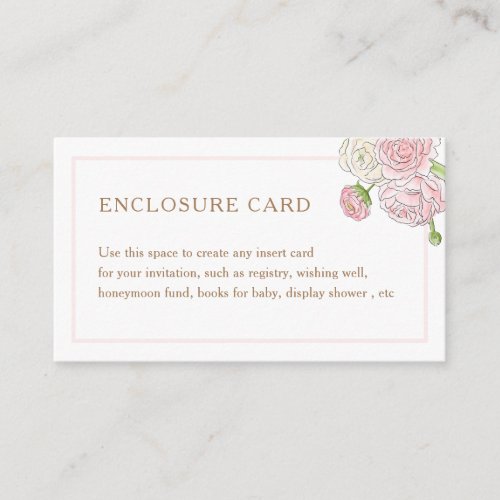 Elegant Blush Bubbly Bridal Shower Enclosure Card