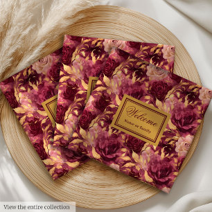Elegant Blush Burgundy Gold Personalized Cloth Nap