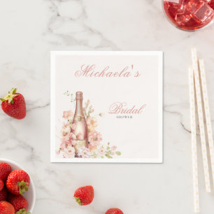 Elegant Blush Champagne Bridal Shower Napkins