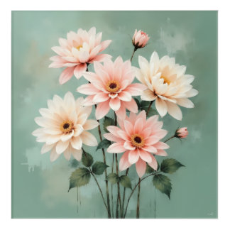 Elegant Blush Chrysanthemum Art