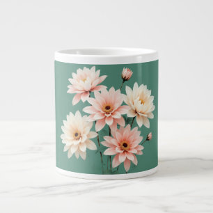 Elegant Blush Chrysanthemum Art Giant Coffee Mug