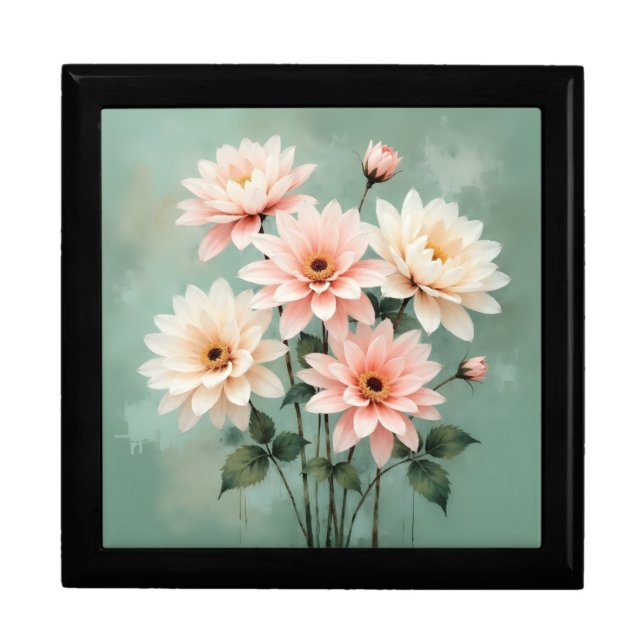 Elegant Blush Chrysanthemum Art Gift Box (Front)