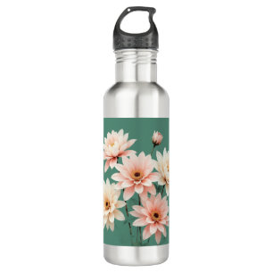Elegant Blush Chrysanthemum Art Stainless Steel Water Bottle