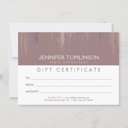 Elegant Blush Confetti Rain Pattern Gift Card