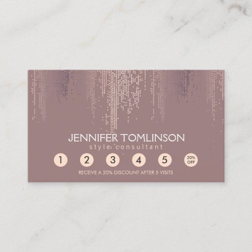 Elegant Blush Confetti Rain Pattern Loyalty Card