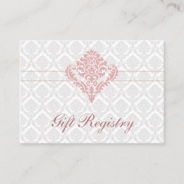 Elegant Blush Damask Stylish Modern Wedding Enclosure Card