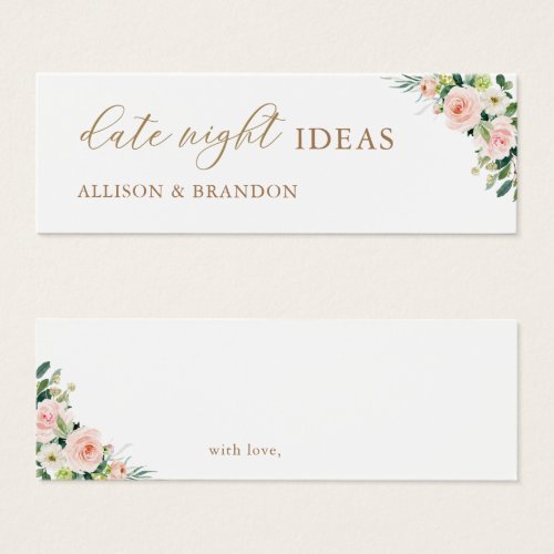 Elegant Blush Date Night Ideas Wedding Shower Card