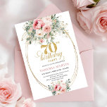 Elegant Blush Digital 70th Birthday Invitation<br><div class="desc">✅ For matching items search 40-70 in my collections ✅ Celebrate this milestone in elegant style with a blush floral 70th birthday invitation featuring watercolor blush roses, dusty pink flowers, soft greenery, eucalyptus, and refined gold accents. Designed in a chic boho and minimalist aesthetic, this invitation blends romance and sophistication...</div>