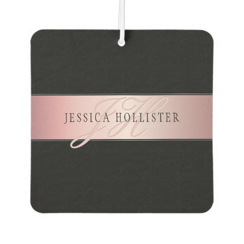 Elegant Blush Faux Rose Gold  Name  Initials Air Freshener