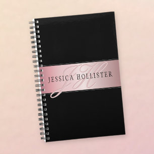 Elegant Blush Faux Rose Gold Name & Initials Planner