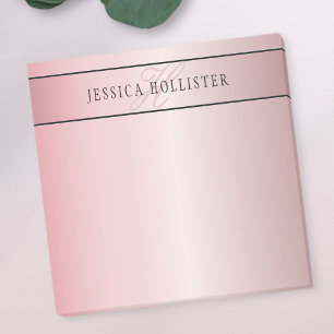 Elegant Blush Faux Rose Gold Name & Initials Post-it Notes